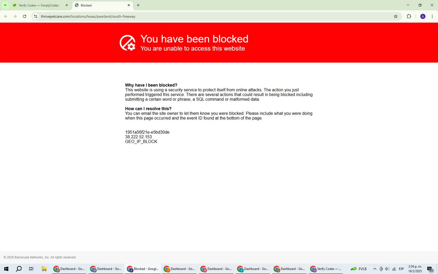 Thrive Pet Healthcare coupon code screenshot showing code FREEWELLVX applied at Thrive Pet Healthcare checkout page. Uploaded by SimplyCodes community member ThriftySentinel2853 on Feb 18, 2025