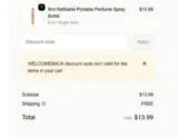 welcomeback coupon verification screenshot