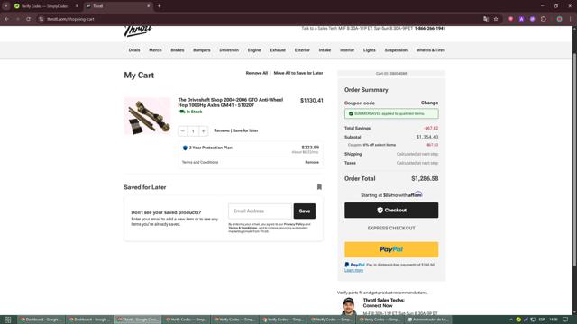 throtl checkout page showing throtl discount code box | Screenshot taken by SimplyCodes community member on Sep 1, 2025