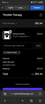 SIMPLYCDES coupon verification screenshot