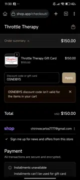 OSNEIBYS coupon verification screenshot
