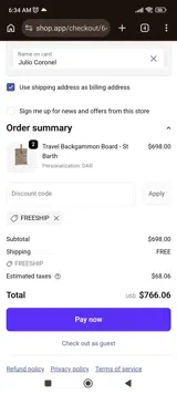 Throwing Doubles coupon verification screenshot