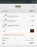 SAVE10 coupon verification screenshot