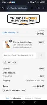 cart10 coupon verification screenshot