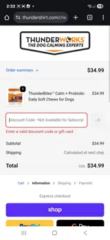 CALMBITES20 coupon verification screenshot
