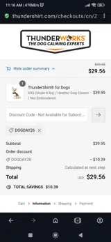 Dogday26 coupon verification screenshot