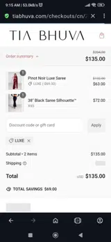 Luxe coupon verification screenshot