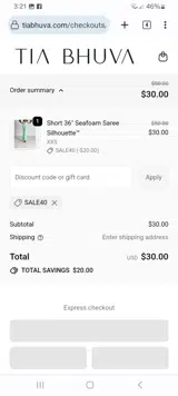 SALE40 coupon verification screenshot