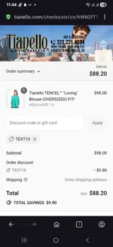 Text10 coupon verification screenshot