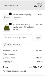 Welcome10 coupon verification screenshot
