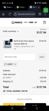 ADBZ1 coupon verification screenshot