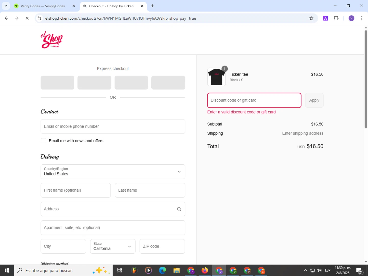 Tickeri promo code screenshot showing code NEWJERSEY applied at Tickeri checkout page. Uploaded by SimplyCodes community member Satoru_gojo on Aug 3, 2025