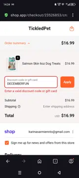 DECEMBERFUN coupon verification screenshot