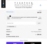 Tick Tock Naturals coupon verification screenshot