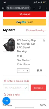 PATRIAQUERIDA coupon verification screenshot