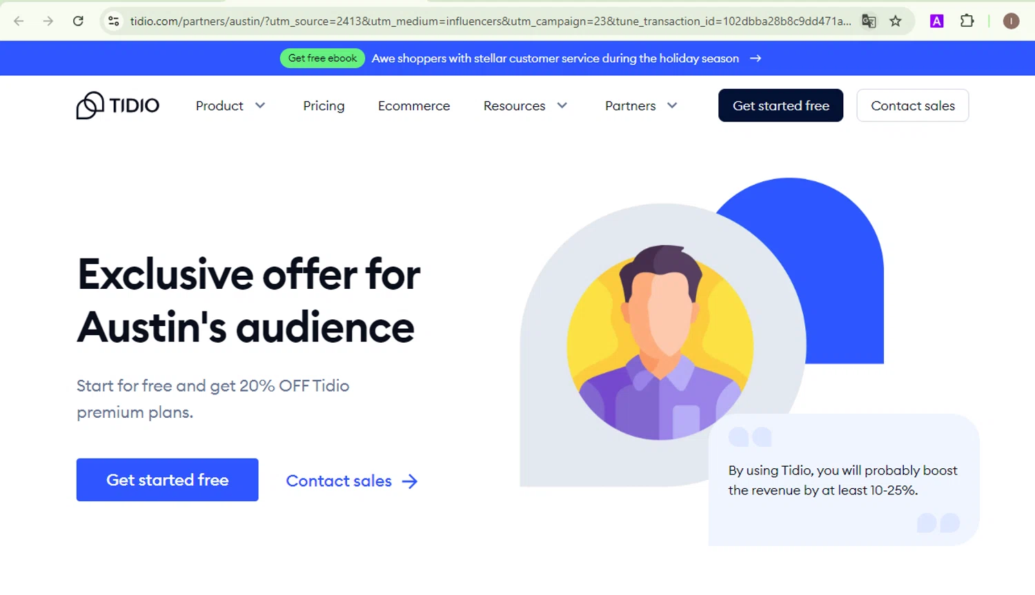 where to use Tidio promo code box