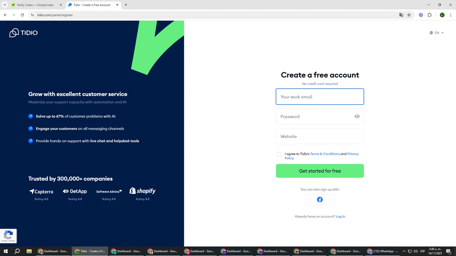 Tidio discount code screenshot showing code flashsale50 applied at Tidio checkout page. Uploaded by SimplyCodes community member DUCATI on Nov 14, 2025