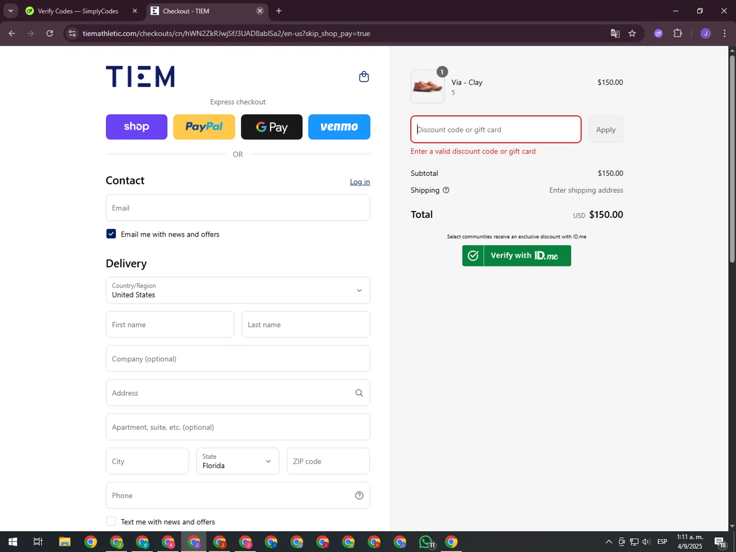 Tiem discount code screenshot showing code BACK2IT applied at Tiem checkout page. Uploaded by SimplyCodes community member ValueHero2277 on Sep 4, 2025