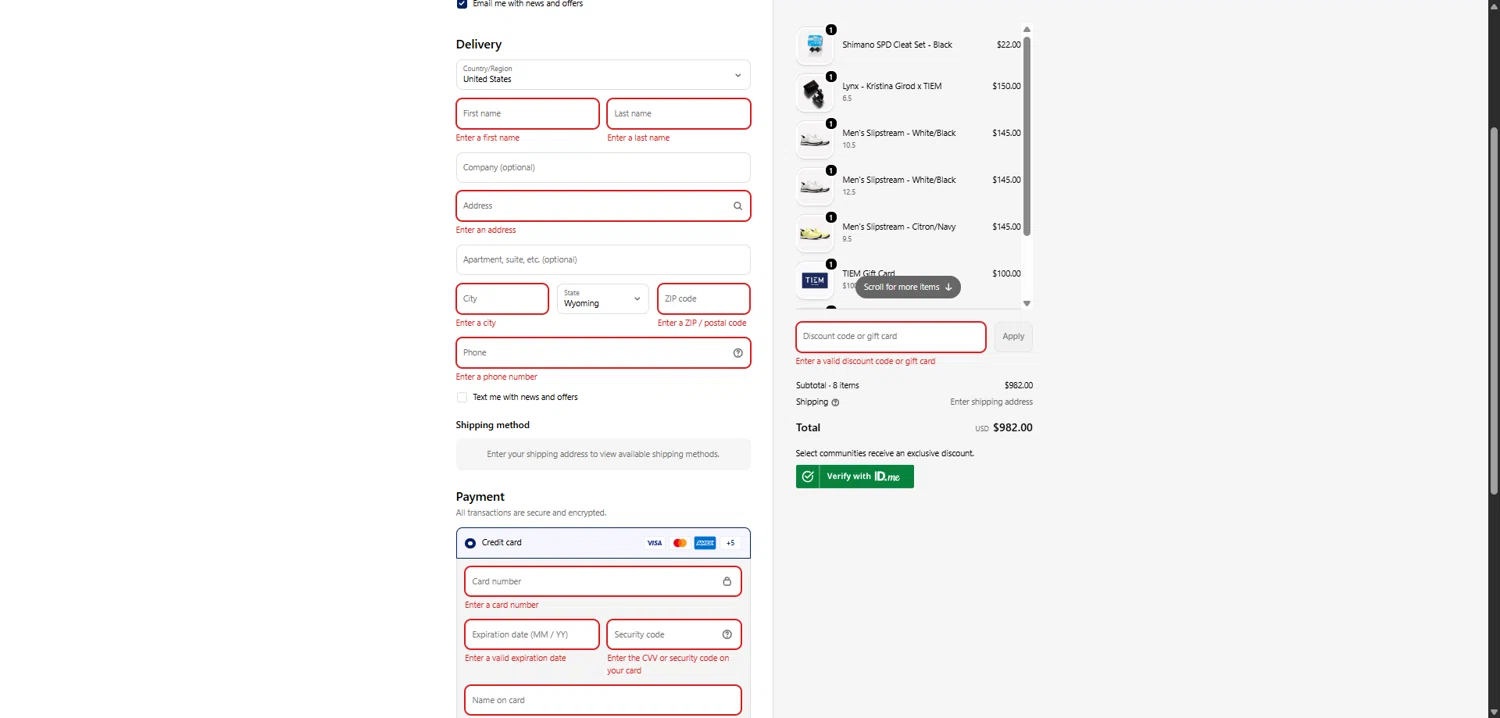 Tiem discount code screenshot showing code VIP15 applied at Tiem checkout page. Uploaded by SimplyCodes community member Baltichiguy on Dec 4, 2025