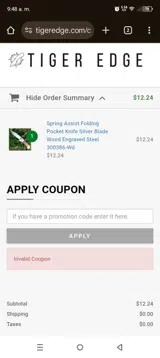B9T7 coupon verification screenshot
