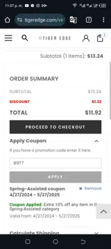 B9T7 coupon verification screenshot