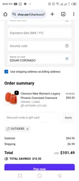 GOTIGERS coupon verification screenshot