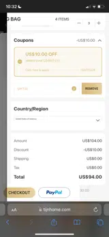 gift10 coupon verification screenshot