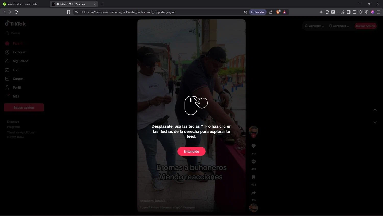 Verification screenshot for Free Gift Get Rewards When You Install App at TikTok Shop — 2mo ago