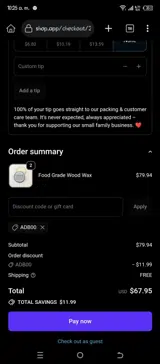 Adb00 coupon verification screenshot