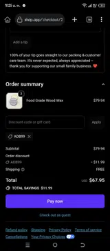 Adb99 coupon verification screenshot