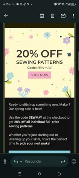 Tilly & The Buttons coupon verification screenshot