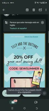 Tilly & The Buttons coupon verification screenshot