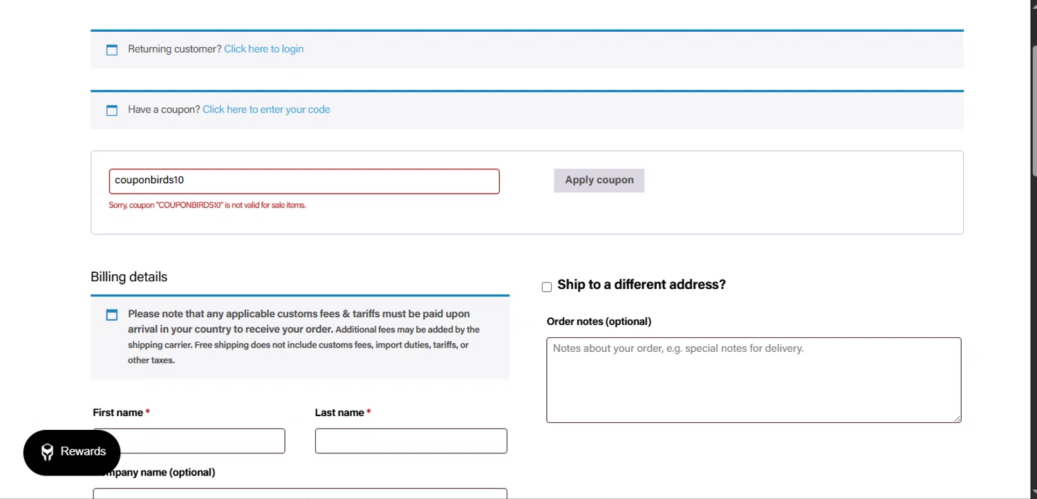 Tilta coupon code screenshot showing code couponbirds10 applied at Tilta checkout page. Uploaded by SimplyCodes community member BonusCollector7885 on Oct 21, 2025