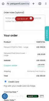 Royal coupon verification screenshot