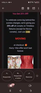 Timeless Trends Corsets coupon verification screenshot