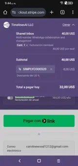SIMPLYCODES20 coupon verification screenshot