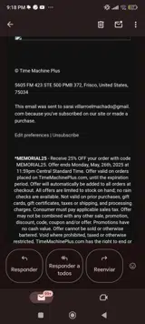 Memorial25 coupon verification screenshot
