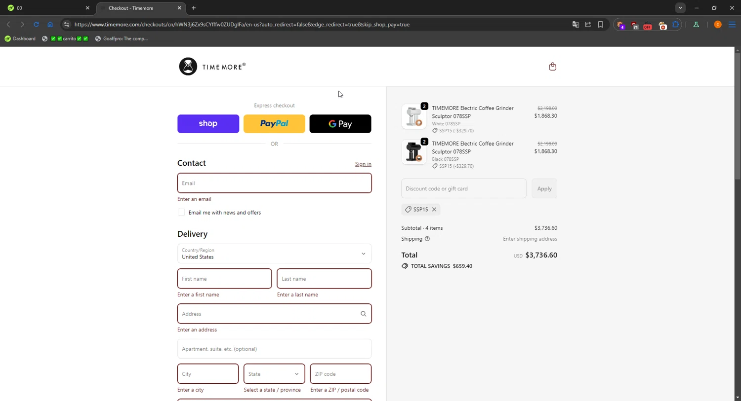 Time More promo code screenshot showing code SSP15 applied at Time More checkout page. Uploaded by SimplyCodes community member LOgoter on Oct 4, 2025