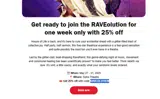 RAVEOLUTION coupon verification screenshot