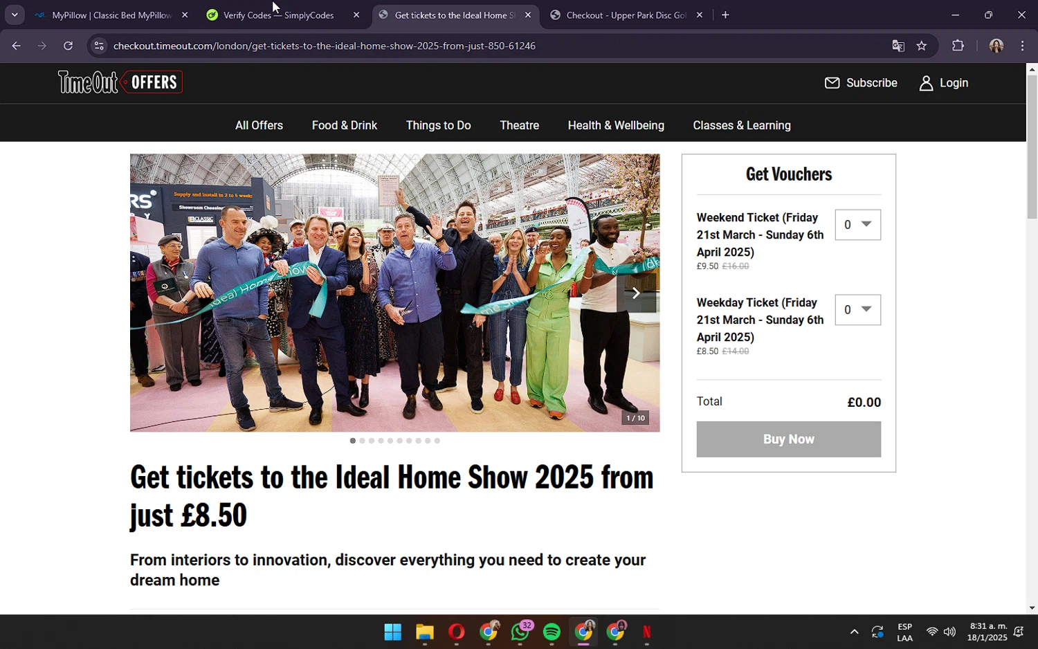 Timeout Offers discount code screenshot showing code CG24 applied at Timeout Offers checkout page. Uploaded by SimplyCodes community member OliviaRodrigo on Jan 18, 2025