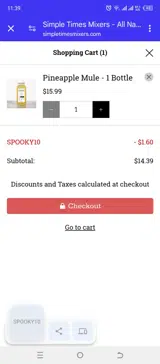 SPOOKY10 coupon verification screenshot