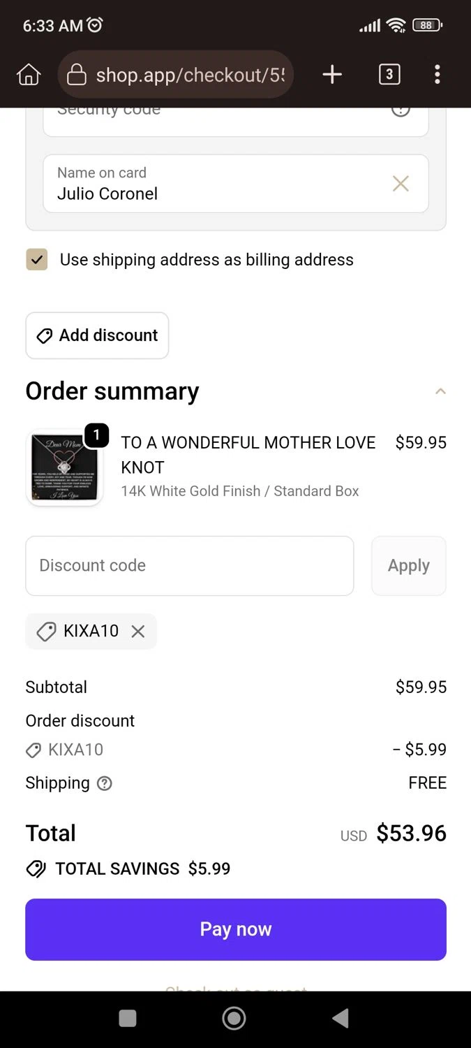 Time to Bright promo code screenshot showing code KIXA10 applied at Time to Bright checkout page. Uploaded by SimplyCodes community member CrownLion2750 on Jan 28, 2026
