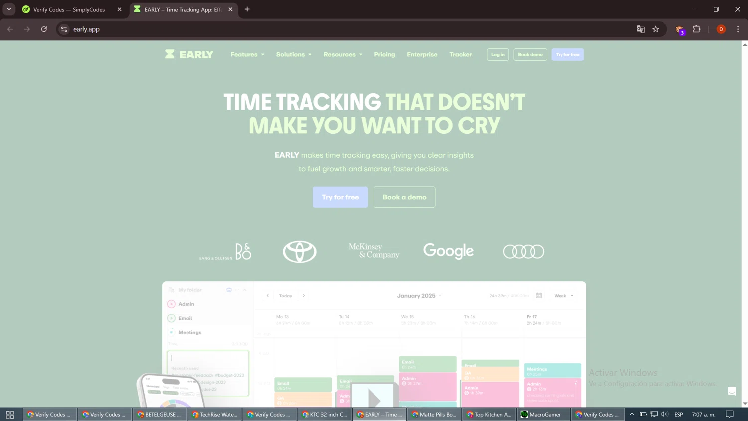 Timeular promo code screenshot showing code HOLIDAY30 applied at Timeular checkout page. Uploaded by SimplyCodes community member SavingsLegend3954 on Apr 4, 2025