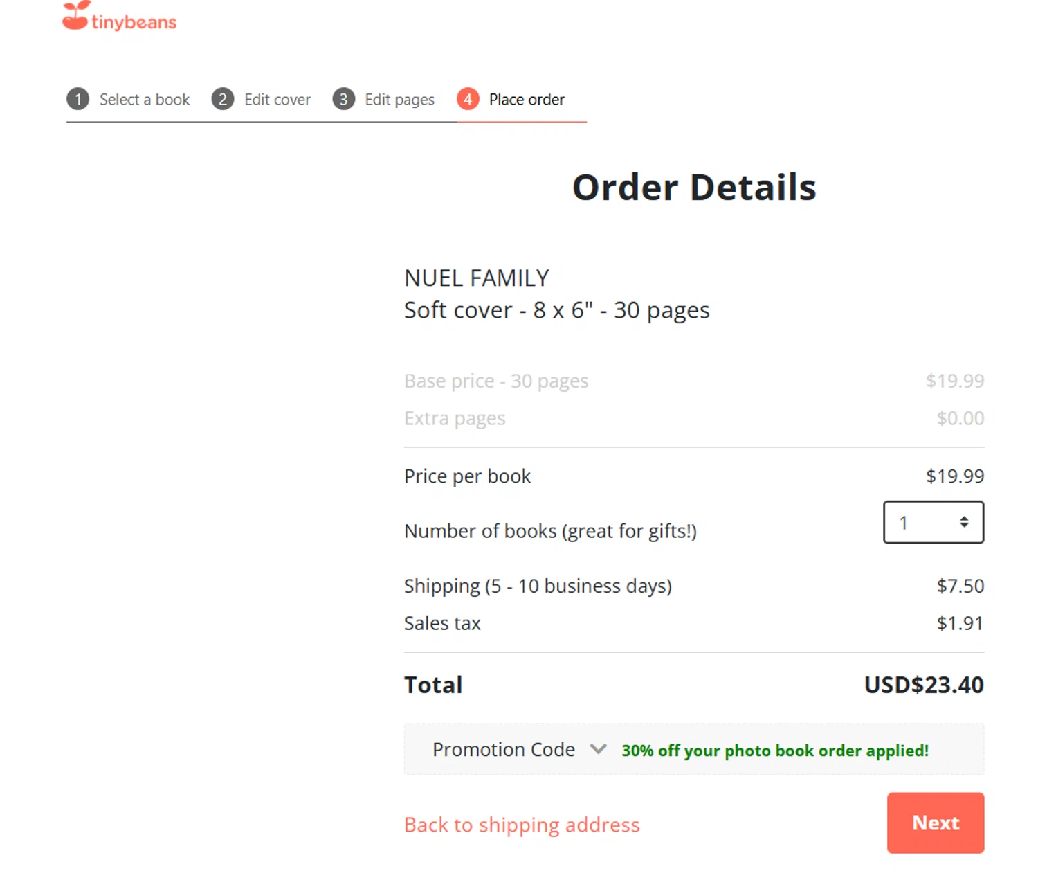Tinybeans discount code screenshot showing code NY30 applied at Tinybeans checkout page. Uploaded by SimplyCodes community member jesspea on Dec 30, 2025