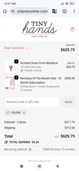 15LOVE coupon verification screenshot