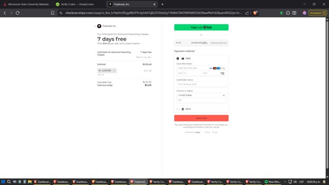 Tinyhood checkout page showing Tinyhood promo code box | Screenshot taken by SimplyCodes community member on Aug 25, 2025