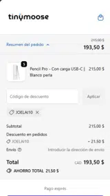JOELAI10 coupon verification screenshot