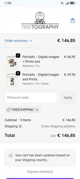 FREESHIPPING coupon verification screenshot