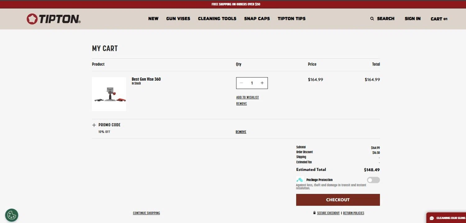 Tipton promo code screenshot showing code american10 applied at Tipton checkout page. Uploaded by SimplyCodes community member FortunateScholar5901 on Nov 6, 2025
