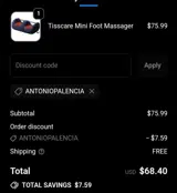ANTONIOPALENCIA coupon verification screenshot